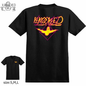 KROOKED クルキッド 半袖 Tシャツ スケボー BIRD LIGHTRNING S/S BLACK/MAGENTA ストリート SKATE スケートボード