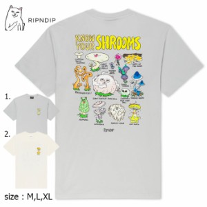 RIPNDIP リップンディップ Tシャツ 猫 半袖 Know Ur Shrooms Tee GREY Natural ネコ ストリート メンズ レディース