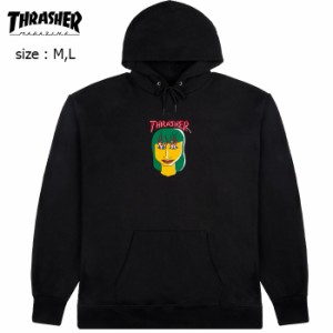 THRASHER スラッシャー フーディー プルオーバー パーカー 長袖 スケボー ゴンズ TALK SHIT BY GONZ HOODIE ブラック ストリート 正規品