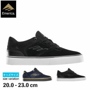 Emerica エメリカ スニーカー スケボー 靴 キッズ ジュニア LOW VULC YOUTH BLACK/WHITE/GUM NAVY/BLACK ローバルク スエード スケシュー