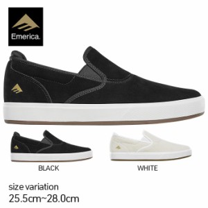 Emerica WINO G6 SLIP CUP BLACK WHITE エメリカ スニーカー スリッポン カップソール スエード スケートボード スケボー 靴 メンズ レデ