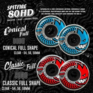 SPITFIRE スピットファイアー スケボー ウィール ソフト 80HD CHARGERS CLASSIC CONICAL FULL SHAPE スケートボード クルーザー パーツ