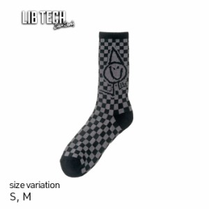 LIB TECH LOGO CREW SOCK BLACK リブテック ソックス スノーボード スノボー スキー スケートボード スケボー 靴下 メンズ