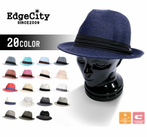 【EdgeCity】メンズ レディース UVカット 折りたたみ中折れ帽子 ストローハット