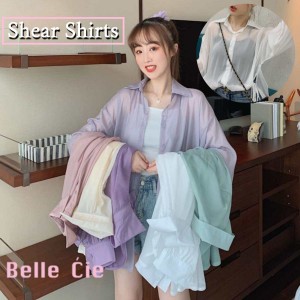 シアーシャツ 脇リボン ガーリー 韓国ファッション オーガンジー 長袖シャツ ベルシー 秋服 オルチャン トレンド ブラウス レディース シ