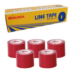 ミカサ ラインテープ 赤 伸びないタイプ 5cm幅 5巻入 PP-50-R