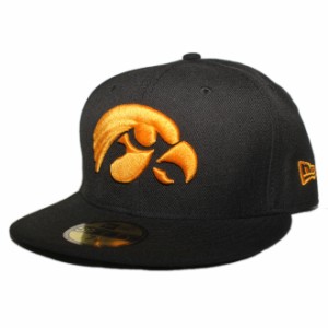 ニューエラ ベースボールキャップ 帽子 NEW ERA 59fifty メンズ レディース NCAA アイオワ ホークアイズ 6 3/4-8 1/4 [ bk ]