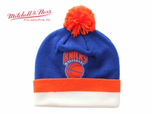 ミッチェル&ネス ニット帽 ビーニーキャップ 帽子 メンズ レディース MITCHELL&NESS NBA ニューヨーク ニックス ワンサイズ [ bl ptn ]