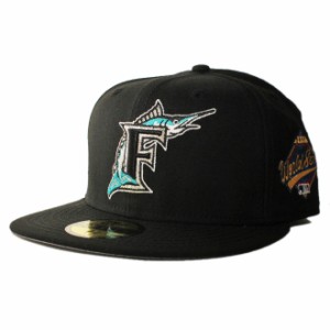 ニューエラ ベースボールキャップ 帽子 NEW ERA 59fifty メンズ レディース MLB フロリダ マーリンズ 7-8 [ bk ]