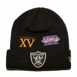 ニューエラ ニット帽 ビーニーキャップ 帽子 メンズ レディース NEW ERA NFL ラスベガス レイダース ワンサイズ [ bk ]