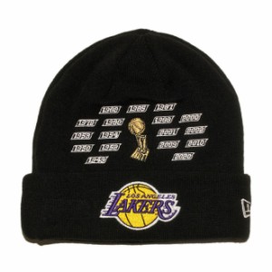 ニューエラ ニット帽 ビーニーキャップ 帽子 メンズ レディース NEW ERA NBA ロサンゼルス レイカーズ ワンサイズ [ bk ]