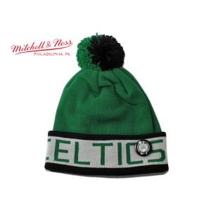 ミッチェル&ネス ニット帽 ビーニーキャップ 帽子 メンズ レディース MITCHELL&NESS NBA ボストン セルティックス ワンサイズ [ gn ptn ]