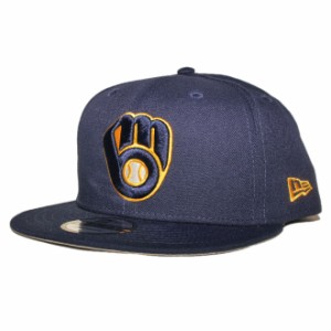 ニューエラ スナップバックキャップ 帽子 NEW ERA 9fifty メンズ レディース MLB ミルウォーキー ブルワーズ フリーサイズ [ nv ]