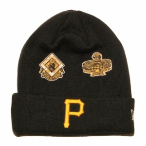 ニューエラ ニット帽 ビーニーキャップ 帽子 メンズ レディース NEW ERA MLB ピッツバーグ パイレーツ ワンサイズ [ bk ]