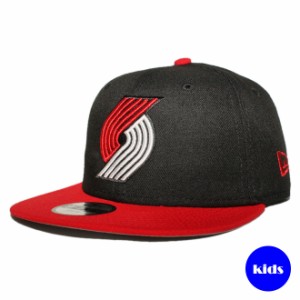 【子供用】 ニューエラ スナップバックキャップ 帽子 NEW ERA 9fifty キッズ NBA ポートランド トレイルブレイザーズ フリーサイズ [ bk 