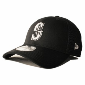 ニューエラ ベースボールキャップ 帽子 NEW ERA 39thirty メンズ レディース MLB シアトル マリナーズ S/M M/L L/XL [ bk ]