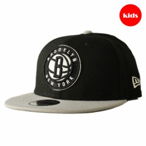 【子供用】 ニューエラ スナップバックキャップ 帽子 NEW ERA 9fifty キッズ NBA ブルックリン ネッツ フリーサイズ [ bk ]