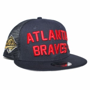 ニューエラ メッシュキャップ スナップバック 帽子 NEW ERA 9fifty メンズ レディース MLB アトランタ ブレーブス フリーサイズ [ nv ]