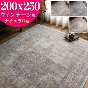 ラグ カーペット 200x250cm アクセントラグ マット 約 3畳 おしゃれ ヴィンテージ風 絨毯 かすれ 高密度 31万2,500ノット アンティーク 