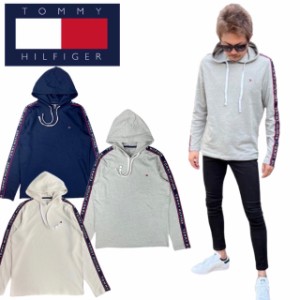 トミーヒルフィガー Tommy Hilfiger パーカー 薄手 ロンT 長袖 09T4256 スウェット メンズ レディース 部屋着 フーディー 袖ロゴ ルーム