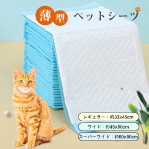 ペットシーツ 薄型 ペット シーツ おしっこ ペットシート トイレシート 犬 猫 大容量 ワイド100枚 レギュラー200枚 スー