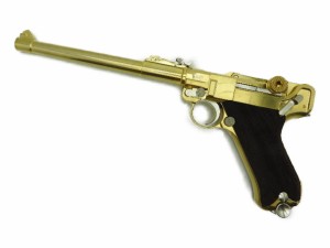 マルシン MARUSHIN  モデルガン ルガー P08 8インチ LANGE LAUF ランゲラウフ チェッカー木製グリップ仕様 金属製モデルガン完成品 ダミ