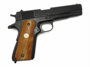 Mule CAW コルト M1911A1 ヨーロッパ戦線記念 モデル ガバメント ブラック ダミーカート式 モデルガン 木製グリップ付 銃