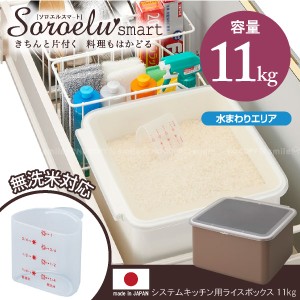 米びつ 10kg /ソロエルスマート システムキッチン用ライスボックス11　11kgタイプ[SINK]