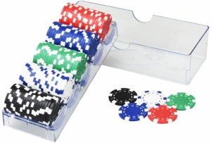 ゲーム用 チップセット プロ仕様 カジノゲーム ルーレット バカラ 本格的 重量感 ポーカーチップ 5色 100枚セット