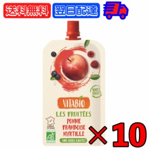 ヴィタビオ スーパーフルーツ アップル ラズベリー ブルーベリー 120g ×10 有機 有機果実 果実 フルーツ スムージー 無添加 オーガニッ