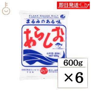 あらしお 600g 6個 天日海塩 海塩 しお 塩 調味料 漬物 料理 平釜炊き salt フレーク状結晶塩 フレーク状 結晶 結晶塩 しっとり お料理 