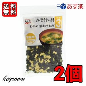 永谷園 業務用 みそ汁の具 その3（わかめ・油揚げ・ねぎ）100g 2個 みそ汁 味噌汁 大容量 味噌汁の具 乾燥具材 送料無料