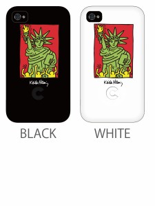 Keith Haring Bezel Case for iPhone 4 4S  NY 972008 ブラック ホワイト ビビッドカラーにKeith Haringオリジナルアート iPhone4専用ケ