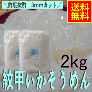 紋甲いかそうめん２ｋｇ　業務用（冷凍）水産物　シーフード　お取り寄せ　グルメ　イカ刺身　さしみ　加工品　おつまみ　晩酌　めし友　