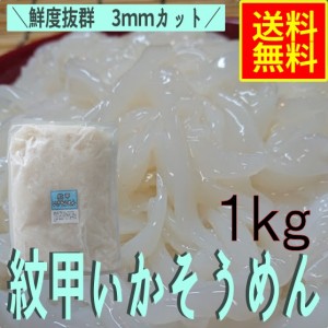 紋甲いかそうめん1ｋｇ　業務用（冷凍）水産物　シーフード　お取り寄せ　グルメ　イカ刺身　さしみ　加工品　おつまみ　晩酌　めし友　