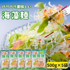 海藻麺【 500g × 5袋 セット 】 海藻抽出麺 アルギン酸 低カロリー 食物繊維 ダイエット サラダ  パリパリ食感 ロカボ 海藻 業務用  低