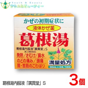 葛根湯内服液(廣貫堂)30mL3本入×３個【第2類医薬品】廣貫堂 