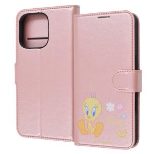 iPhone16Pro ケース 手帳型 トゥイーティー ルーニーテューンズ キャラクター グッズ ピンク 衝撃吸収 ベルト アイフォン アイホン
