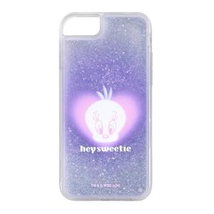 iPhone SE3 SE2 ケース ルーニーテューンズ トゥイーティー キラキラ キャラクター グッズ スマホ カバー 動く 液体 スノードーム ラメグ