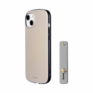 iPhone 14 Plus 超軽量・極薄・耐衝撃ハイブリッドケース  PALLET AIR BAND グレージュ (スマホバンド付属) iPhone 14 Plus MSソリューシ