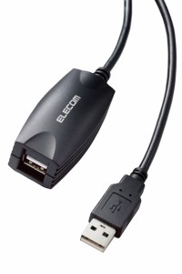 エレコム USBケーブル 延長コード 5m USB 2.0 ( USB-A オス - USB-A メス ) 最大20mまで接続延長可 ブラック ブラック