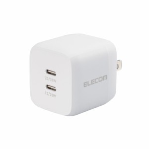 USB Type-C 充電器 PD PPS対応 出力 35W タイプC ×2 【 MacBook Air iPad iPhone Android Nintendo Switch 等対応 】 ホワイト エレコム