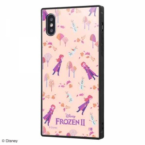 iPhone XS/X 耐衝撃ケース ディズニー アナと雪の女王 ハイブリッドカバー KAKU スクエア 四角 キャラ おしゃれ かわいい 可愛い IQ-DP20