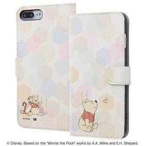 iPhone 8Plus/7Plus 手帳型ケース ディズニー くまのプーさん カバー カードポケット スリム レザー マグネット おしゃれ かわいい 可愛