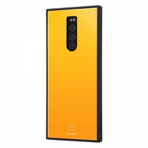 Xperia 1 耐衝撃ケース オレンジ カバー KAKU 四角 ハイブリッド スクエアおしゃれ シンプル イングレム IQ-RXP1K3B-OR