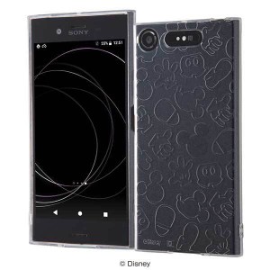 Xperia XZ1 TPUソフトケース ディズニー ミッキー カバー キラキラ クリア アイコン 可愛い ラメ おしゃれ かわいい イングレム RT-RDXZ1