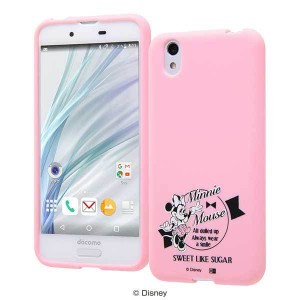 AQUOS sense/lite/basic シリコンケース ディズニー ミニー カバー さらさら 保護 マット かわいい おしゃれ 可愛い イングレム RT-DAQSE