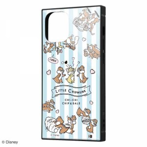 iPhone 12mini 耐衝撃ケース ディズニー チップとデール ハイブリッド スクエア 四角 シンプル おしゃれ かわいい キャラ イングレム IQ-