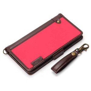 iPhone X ケース ピンク 手帳型カバー フリップ カードポケット シンプル おしゃれ PGA