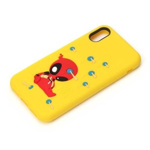 iPhone X ケース MARVEL デッドプール／イエロー シリコン カバー ソフト 保護 耐衝撃 シンプル オシャレ カッコイイ おしゃれ キャラ PG